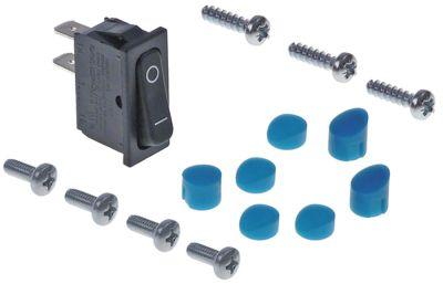 Reparationssæt sort 1NO 250V Tilslutning Fladstik 6,3 mm Indbygningsmål 30x11mm