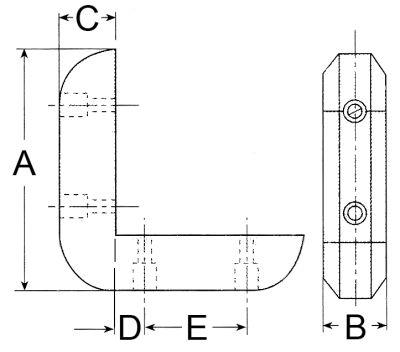 Hjørnebeskytter PVC LA 10mm grå H 26mm B 22mm Hul ø 5mm BA 40mm Indvendig længde 71mm