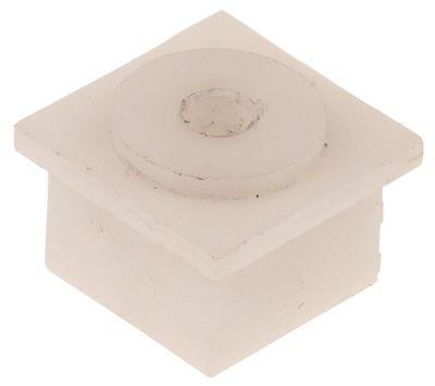 Bøsning H 20mm ø 7mm Indbygningsmål 22x22mm Udvendige mål 26,5x26,5mm