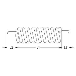 Drejefjeder ø 424mm Trådtykkelse ø 52mm L1 27mm L2 145mm L3 27mm