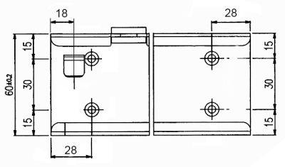 Teleskopudtræk L 570mm AL  -mm CNS H 60mm B 17mm med stopper IP højre/venstre VPE 1 par