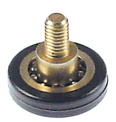 Løberulle Rulle ø 24mm 6mm Gevind M6 Plastik med gevindbolt A 24mm B 6mm C 116mm D M6mm E 10mm