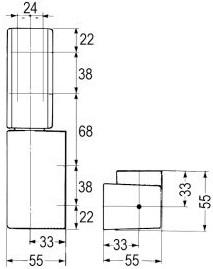 Kanthængsel L 188mm B 55mm BA 38mm uden stigning Anslag venstre/højre Serie G 910