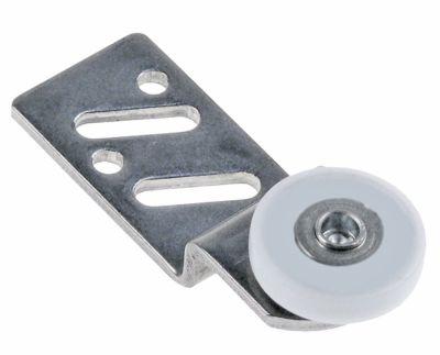 Løberulle Rulle ø 25mm 55mm CNS/nylon H 125mm L 68mm BA 40/50mm med holder IP foran