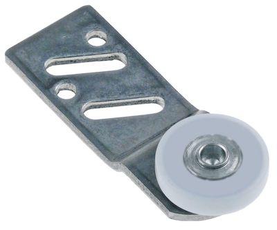 Løberulle Rulle ø 25mm 55mm CNS/nylon H 6mm L 68mm BA 40/50mm med holder IP bagerst