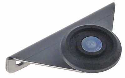 Løberulle Rulle ø 25mm 6mm CNS/plastik H 13mm L 56mm BA 40mm med holder IP oppe Leje Glideleje