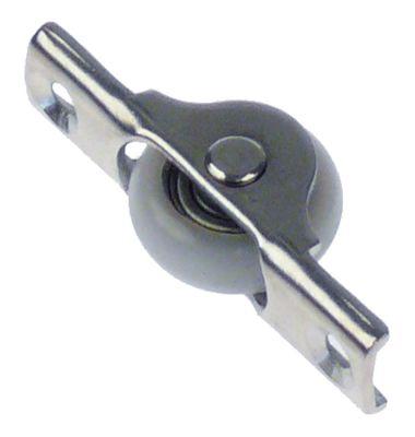 Løberulle Rulle ø 22mm 8mm CNS/plastik L 52mm BA 41mm med holder IP nede Leje Kugleleje