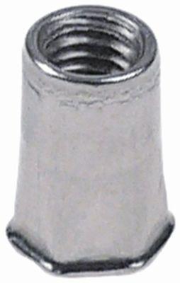 Nittemøtrik ø 7mm Gevind M5 CNS L 12mm SW 6 DN 4mm VPE 1Stk.