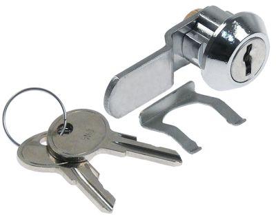 Lukkecylinder Gevind M6 Drejevinkel 90° bøjet Rigellængde 45mm Rigelbredde 13mm