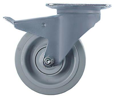 Styrerulle Pladefastgørelse LA 105x75mm H 200mm med komplet låseanordning ø 160mm Hjulbredde 46mm