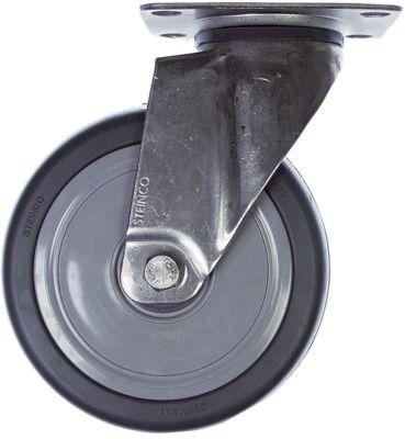 Styrerulle Pladefastgørelse 95x70 mm LA 75x50mm H 158mm ø 125mm Hjulbredde 32mm Hus CNS