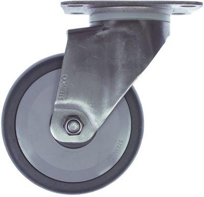 Styrerulle Pladefastgørelse LA 75x70mm H 158mm ø 100mm Hjulbredde 32mm Hus Rustfrit stål