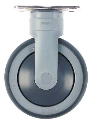 Bærerulle Pladefastgørelse 95x70 mm LA 75x50mm H 166mm -20 til +60°C ø 125mm Hjulbredde 32mm