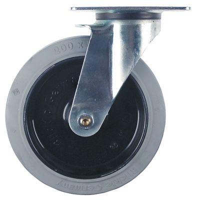 Styrerulle Pladefastgørelse 140x110 mm LA 105x75-80mm H 235mm ø 200mm Hjulbredde 50mm