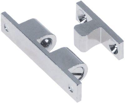 Snaplukkeanordning Messing fornikling H 13mm L 49mm B 9mm BA 41mm komplet med lukkemekanisme