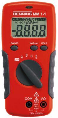 Multimeter MM 1-1 Auto-område og/eller manuel  - 0,1mV-750V 0,1mV-1000V Visningsomfang 4 cifre