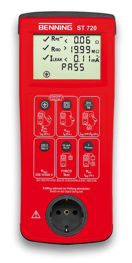 Apparattester BENNING ST720 Beskyttelsesledermodstand 200 mA DC Nej Standard