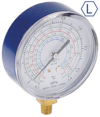 Manometer ø 80mm R22/R134a/R404a/R407c LOW 1/8