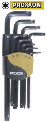 Torx-vinkelskruetrækker lang PROXXON Størrelser T8/10/15/20/25/27/30/40/50 9 dele