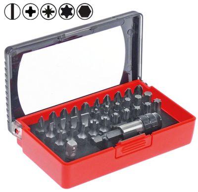 Bitsæt Krydskærv/kærv/Pozidriv/Torx/sekskant med bitholder magnetisk Kærv 3/4/5,5/7