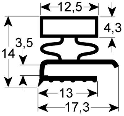 Pakninger til køl Profil 9140 B 305mm L 385mm Udvendige mål