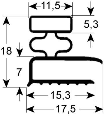 Pakninger til køl Profil 9031 B 195mm L 385mm Udvendige mål Skuffe Køleteknik Størrelse 1/3