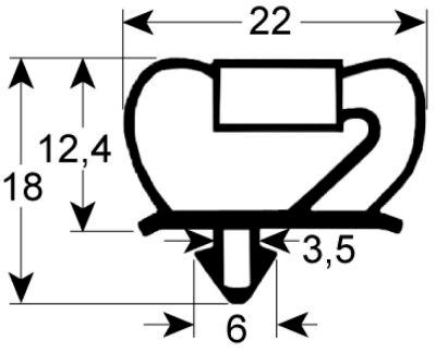 Pakninger til køl Profil 9237 B 645mm L 1535mm Stikmål Låge Køleteknik