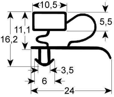 Pakninger til køl Profil 9333 B 650mm L 1550mm Stikmål