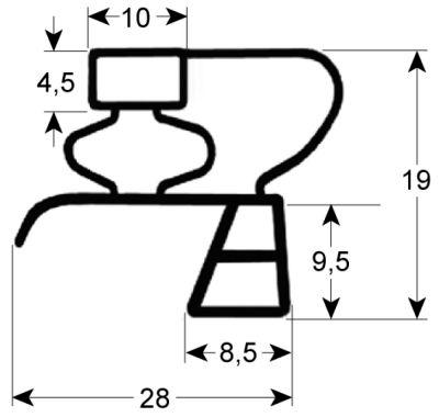 Pakninger til køl Profil 9783 B 355mm L 585mm Stikmål Skuffe Køleteknik Størrelse 1/1