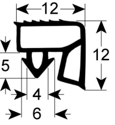 gasket for walk-in fridges profile 9957 PVCQty supplied by meter black