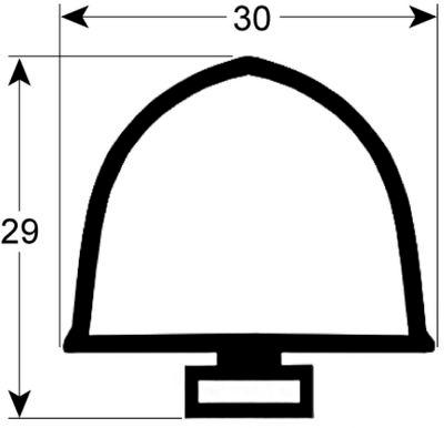 Kølerumspakning Profil 9992 L 6000mm grå