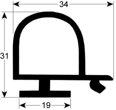 gasket for walk-in fridges profile 9981Qty supplied by meter black