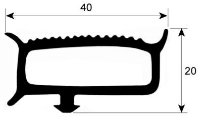 Kølerumspakning Profil 9780 B 735mm L 1835mm Stikmål grå