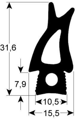Lågepakning Profil 2732 B 680mm L 1495mm Udendige stikmål
